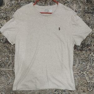 Polo by Ralph Lauren Cream and Red Short Sleeve Tee